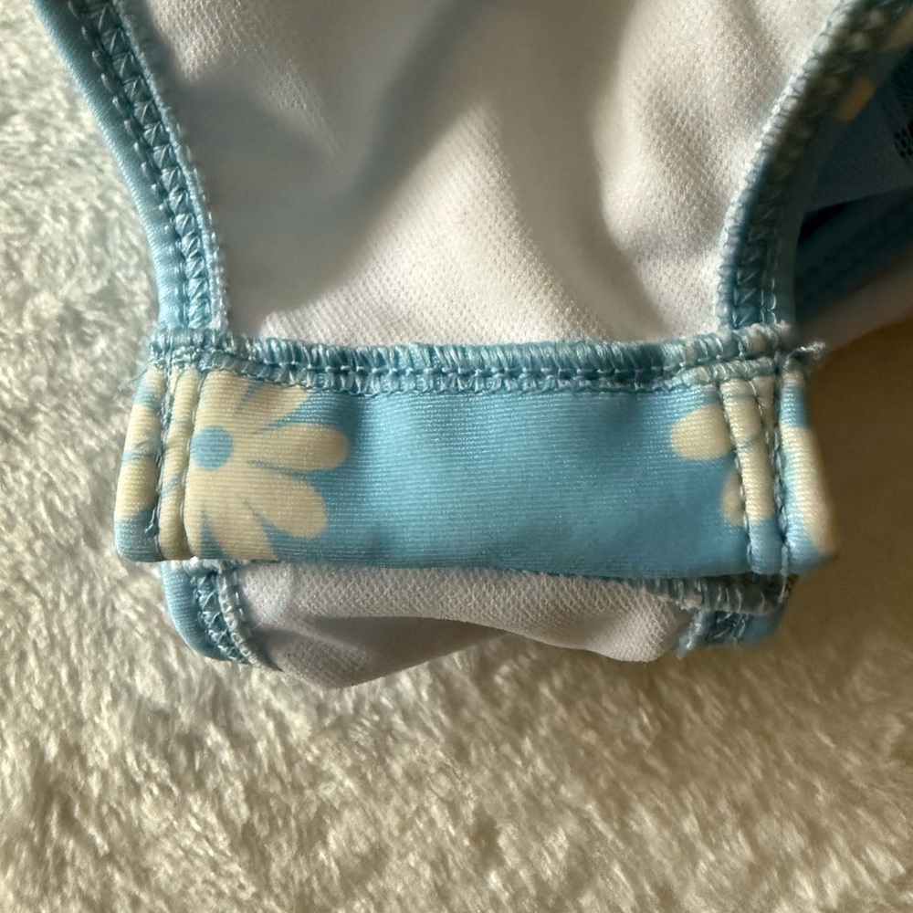 New Cat & Jack Daisy Print Blue Tutu Ruffle One Piece Swimsuit 5T nwot - Picture 7 of 8